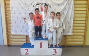 Kylian 1er, Lenny 2ème, Robin et Loris 3ème et 4ème au judo. Mathis en bonus :)