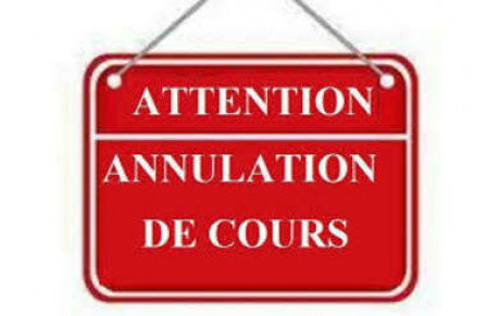 Pas de cours vendredi 20 mars